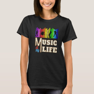 Muziek is mijn leven met gitarist Singer Piano Pla T-shirt