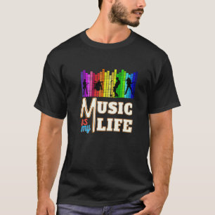 Muziek is mijn leven met gitarist, zanger, piano s t-shirt