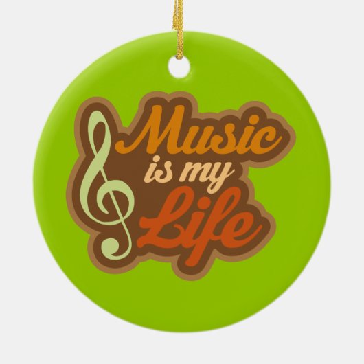Muziek is mijn leven ornament kerstcadeau (Achterkant)