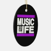 Muziek is mijn leven Paars Keramisch Ornament (Rechts)