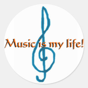 Muziek is mijn leven! ronde sticker