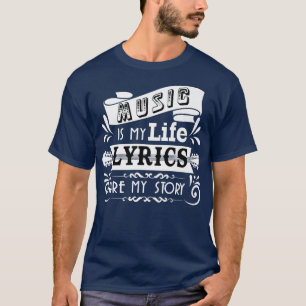 Muziek is mijn leven sms'jes zijn mijn verhaal Fun T-shirt
