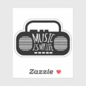 Muziek is mijn leven sticker (Vel)