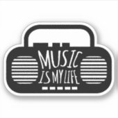 Muziek is mijn leven sticker (Voorkant)