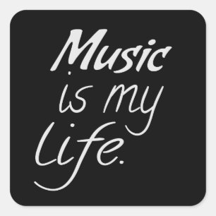 Muziek is mijn leven vierkante sticker