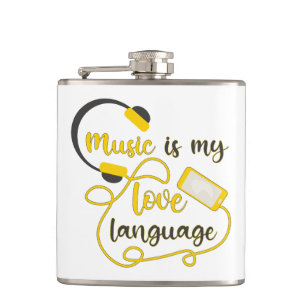 Muziek is mijn liefdestaal romantische zin heupfles