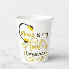 Muziek is mijn liefdestaal romantische zin papieren bekers