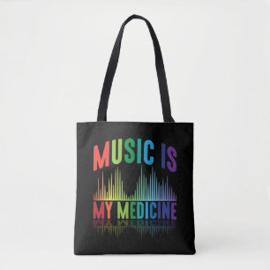 Muziek is mijn medicijn dj muzikant draagtas