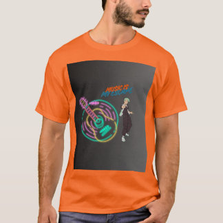 Muziek Is Mijn Ontsnapping – Neon Gitaar & Anime J T-shirt
