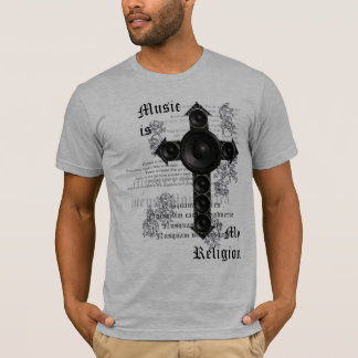 Muziek is mijn religie (zwart) t-shirt