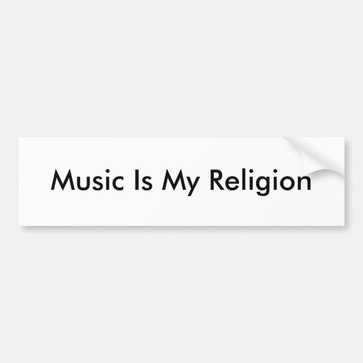 Muziek is mijn religieuze Bumpersticker (Voorkant)