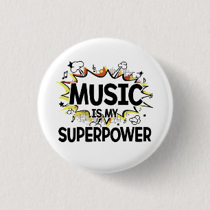 Muziek is mijn Superpower Round Button