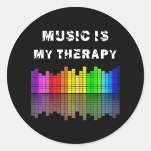 Muziek Is Mijn Therapie Equalizer DJ Musical Quote Ronde Sticker