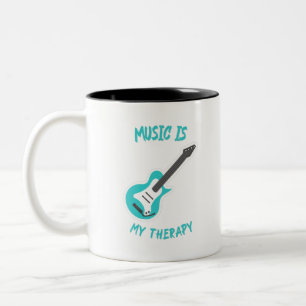 Muziek is mijn therapie tweekleurige koffiemok