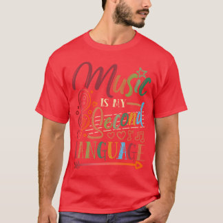 Muziek is mijn tweede taal Cool Design Music Go T-shirt