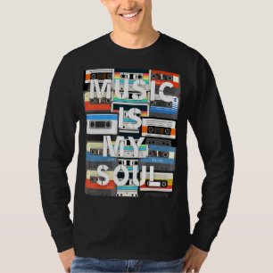 Muziek is mijn ziel inspirerende muziek retro CAS T-shirt
