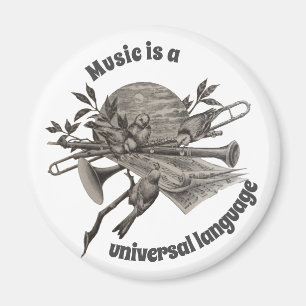 Muziek is Universal Instruments and Birds Musical Magneet