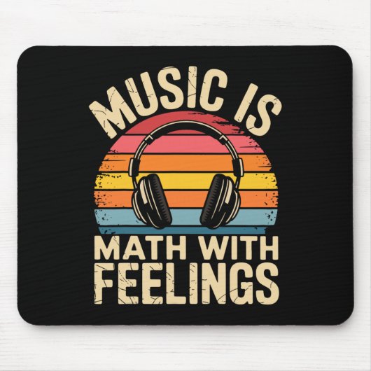 Muziek is wiskunde met gevoelens Grappige muziekle Muismat (Voorkant)