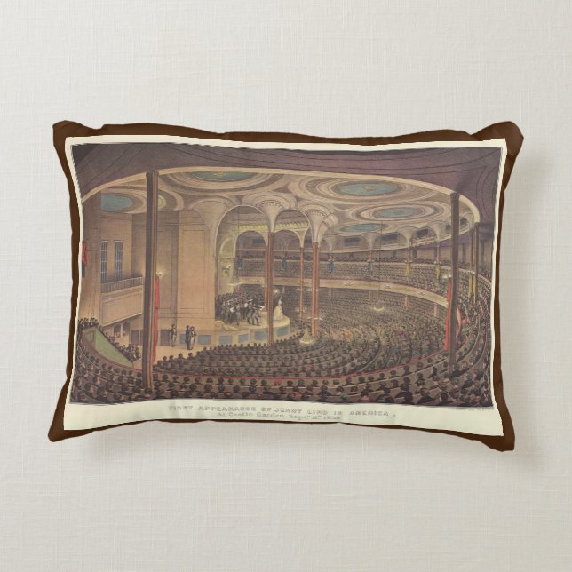  muziek, Jenny Lind, Zweedse opera Singer Accent Kussen (Achterkant)