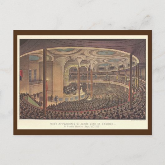  muziek, Jenny Lind, Zweedse opera Singer Briefkaart (Voorkant)