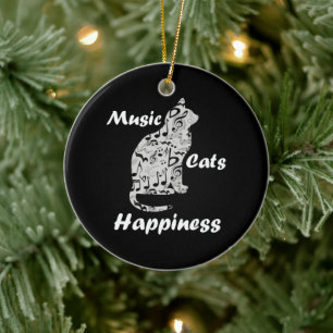 Muziek Katten Geluk - Muzikant Minnaar Citaat Keramisch Ornament
