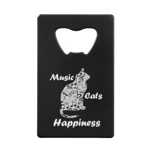 Muziek Katten Geluk - Muzikant Minnaar Citaat Kredietkaart Flessenopener