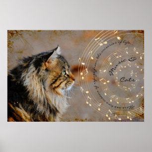 Muziek & katten - Kunstafdrukken Poster