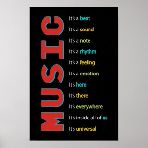Muziek Klaslokaal Zang Orkest Band Piano Gitaar Poster