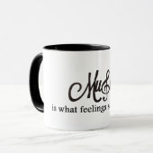 Muziek klinkt als muziek mok (Voorkant links)