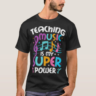 Muziek leren is mijn Superpower Music Teacher Prem T-shirt