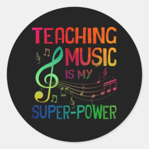 Muziek leren is mijn Superpower terug naar school Ronde Sticker