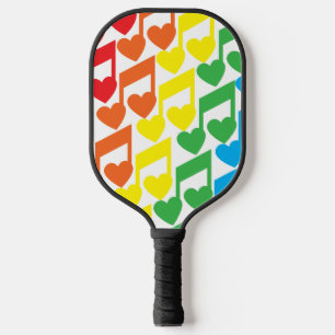 Muziek Leuke Noten Notatie Patroon Regenboog Pickleball Paddle