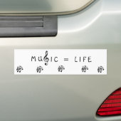 MUZIEK = LEVEN BUMPERSTICKER (Op auto)