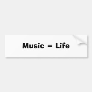 Muziek = leven bumpersticker