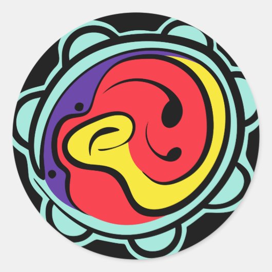 Muziek logo Design iPhone case Ronde Sticker (Voorkant)