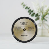 Muziek LP Vinyl Retro Gouden Trouwtafel Kaart (Staand voorkant)