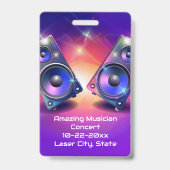 Muziek Luidsprekers VIP All Access Aangepaste Conc Badge (Achterkant)