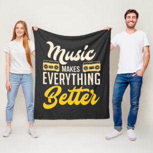 Muziek maakt alles beter zangeres fleece deken