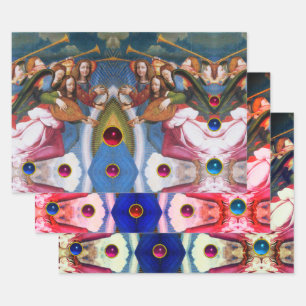 MUZIEK MAAKT CHRISTMAS ANGELS Colorful Gemstone Inpakpapier Vel