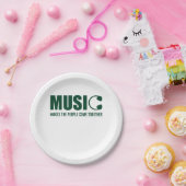 Muziek maakt de mensen samen papieren bordje (Feest)