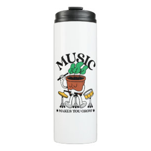 Muziek Maakt Je Groei Plant Drummer Thermosbeker