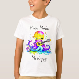 Muziek maakt me blij   Octopus speelt gitaar T-shirt