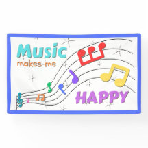Muziek maakt me blij Rainbow Notes Banner