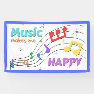 Muziek maakt me blij Rainbow Notes Banner