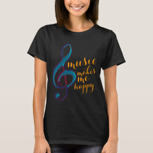 muziek maakt me gelukkig t-shirt