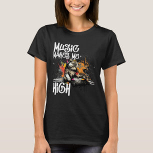 Muziek Maakt Me High House Muziek Kat DJ Kat Kitty T-shirt