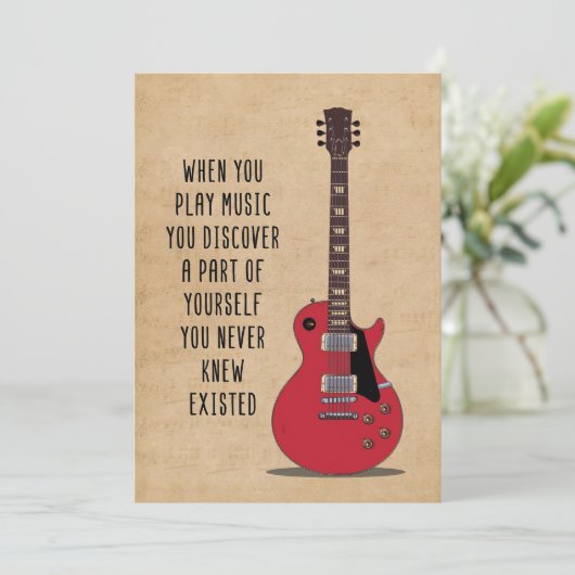 Muziek maken bij muziek bedankkaart (Staand voorkant)