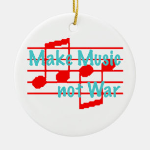 Muziek maken geen oorlog keramisch ornament