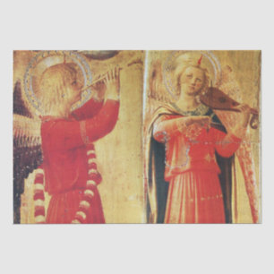 MUZIEK MAKINGANGELS IN RODE EN GOUDE Kerstmis Tissuepapier