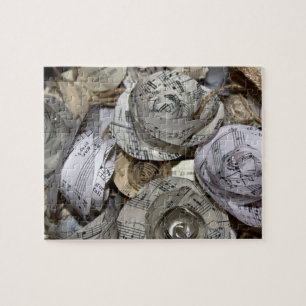 Muziek Manuscript Paper Rozen Jigzaag Puzzle Legpuzzel